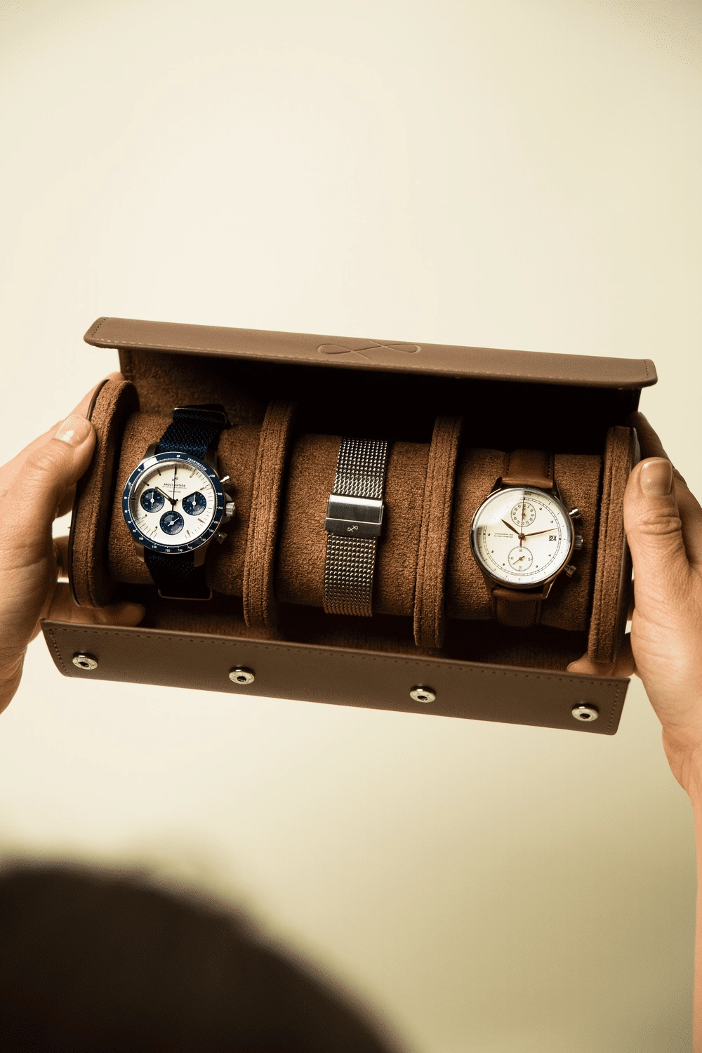 1960 Racing Chronograph. Steel / Navy & White