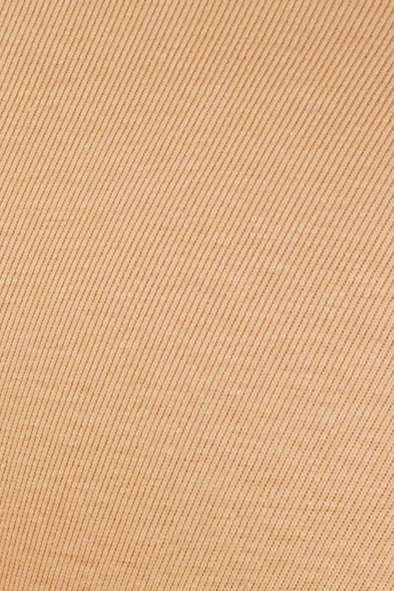 Beige High Waisted Bikini Brief Cotton Stretch