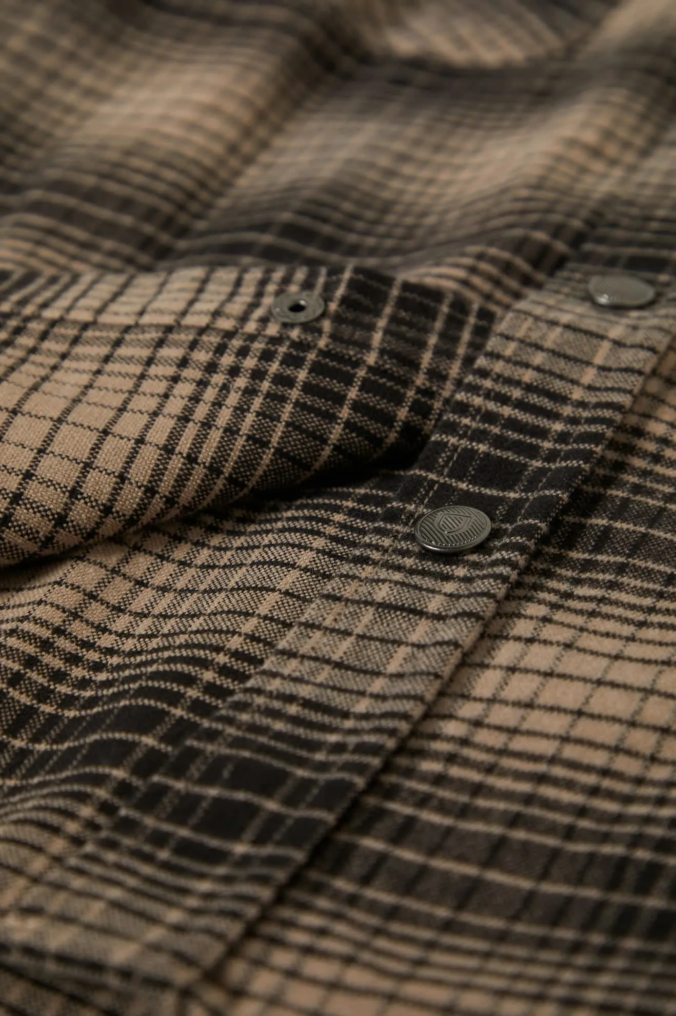 Builders Bowery Stretch Water Resistant L/S Flannel - Black/Cinder Grey