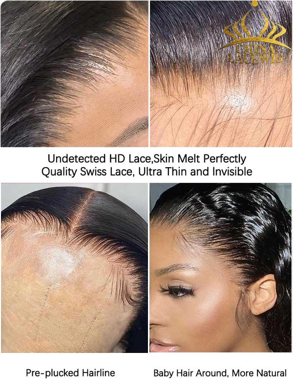 Chinalacewig Brown Color Body Wave Undetectable HD Lace Front Wig With Pre-plucked Hairline CF93