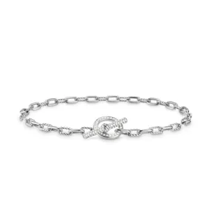DY Madison Toggle Chain Bracelet in Sterling Silver with Diamonds, Size Medium