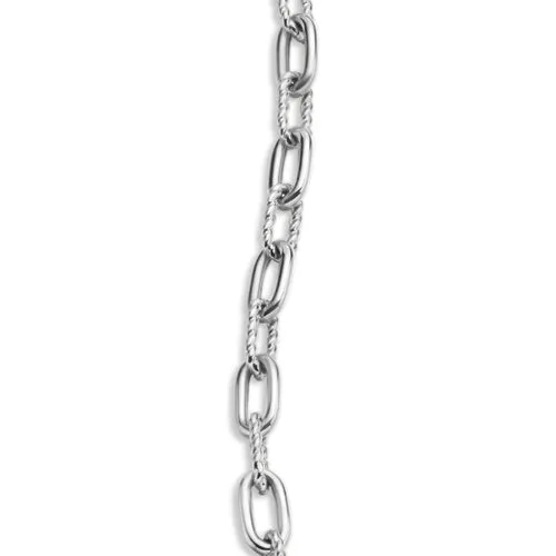 DY Madison Toggle Chain Bracelet in Sterling Silver with Diamonds, Size Medium