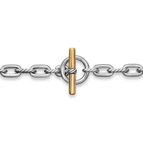 DY Madison Toggle Chain Necklace in Sterling Silver and 18K Yellow Gold, 16"