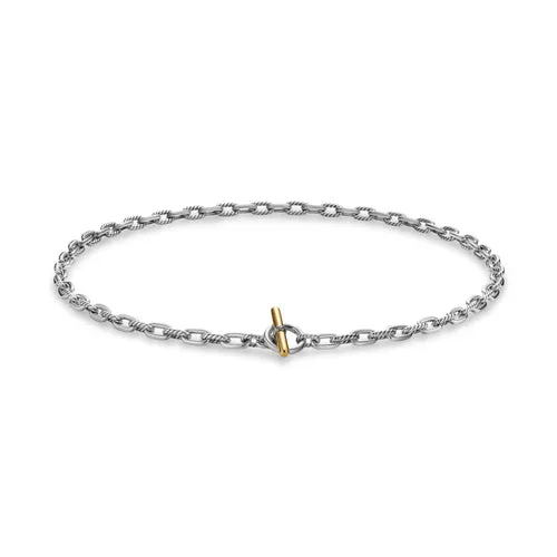 DY Madison Toggle Chain Necklace in Sterling Silver and 18K Yellow Gold, 16"