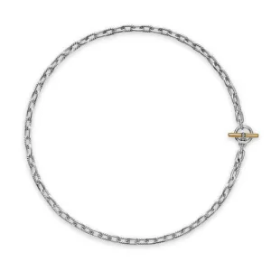 DY Madison Toggle Chain Necklace in Sterling Silver and 18K Yellow Gold, 16"