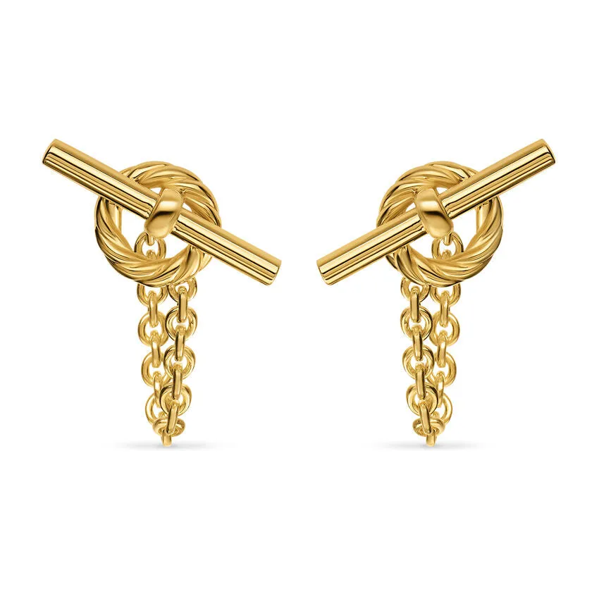 DY Mercer Bold Toggle Chain Stud Earrings in 18K Yellow Gold, 50.4mm