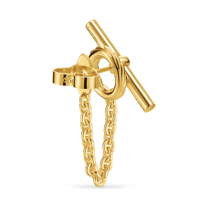 DY Mercer Bold Toggle Chain Stud Earrings in 18K Yellow Gold, 50.4mm