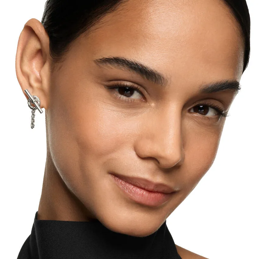 DY Mercer Bold Toggle Chain Stud Earrings in Sterling Silver, 50.4mm