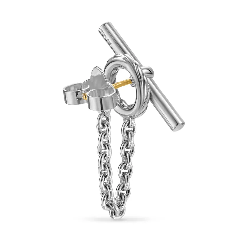 DY Mercer Bold Toggle Chain Stud Earrings in Sterling Silver, 50.4mm