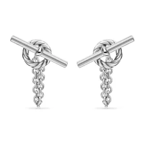 DY Mercer Bold Toggle Chain Stud Earrings in Sterling Silver, 50.4mm