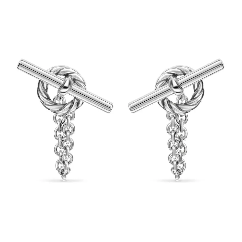 DY Mercer Bold Toggle Chain Stud Earrings in Sterling Silver, 50.4mm