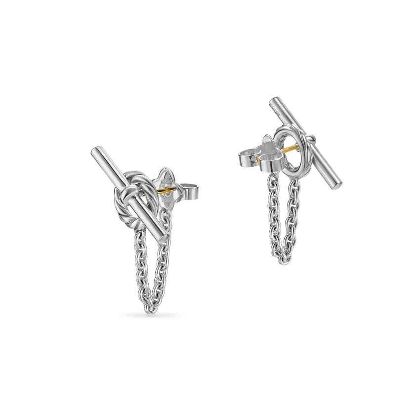 DY Mercer Bold Toggle Chain Stud Earrings in Sterling Silver, 50.4mm