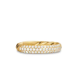 DY Mercer Pavé Band Ring in 18K Yellow Gold with Diamonds, 3.7mm, Size 6