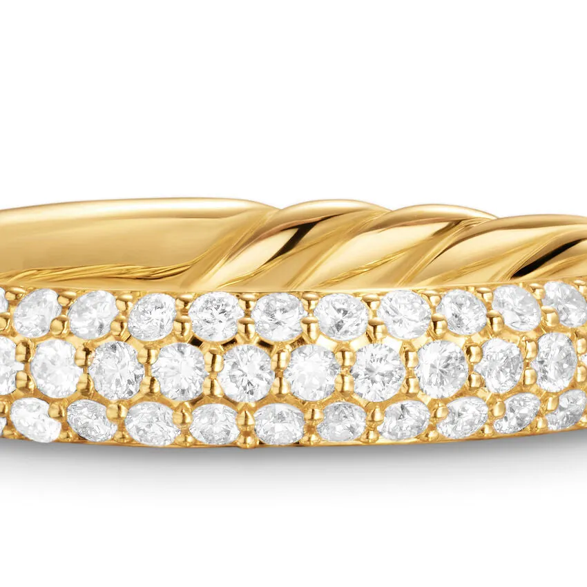 DY Mercer Pavé Band Ring in 18K Yellow Gold with Diamonds, 3.7mm, Size 6