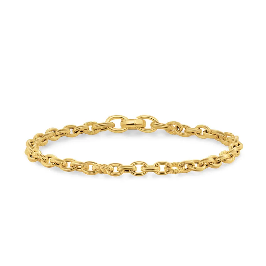 DY Mercer Petite Chain Bracelet in 18K Yellow Gold, 4.5mm, Size Medium