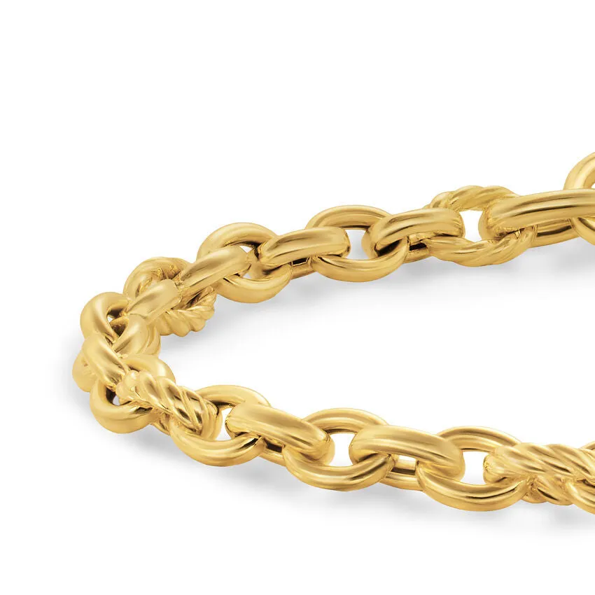 DY Mercer Petite Chain Bracelet in 18K Yellow Gold, 4.5mm, Size Medium