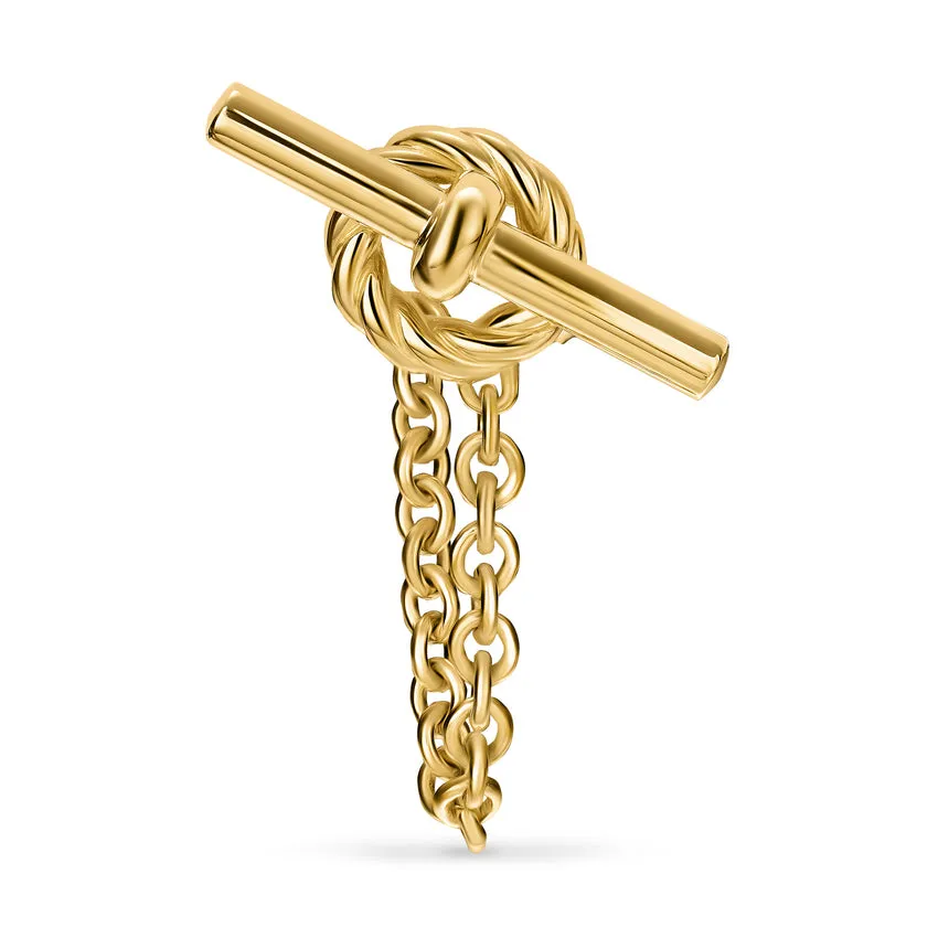 DY Mercer Petite Toggle Chain Stud Earrings in 18K Yellow Gold, 38.2mm