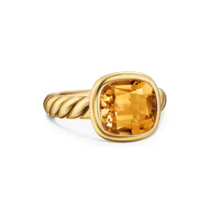 DY Mercer Stone Ring in 18K Yellow Gold with Citrine, 10mm, Size 7