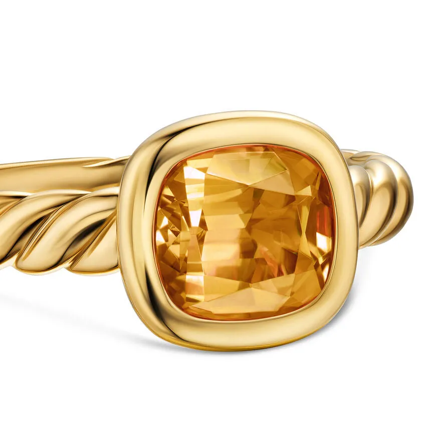 DY Mercer Stone Ring in 18K Yellow Gold with Citrine, 7mm, Size 6