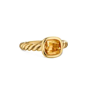 DY Mercer Stone Ring in 18K Yellow Gold with Citrine, 7mm, Size 6