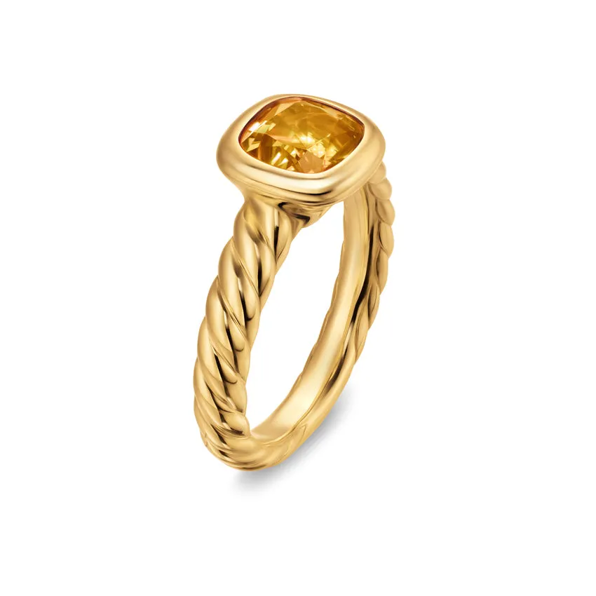 DY Mercer Stone Ring in 18K Yellow Gold with Citrine, 7mm, Size 6
