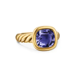 DY Mercer Stone Ring in 18K Yellow Gold with Iolite, 10mm, Size 7