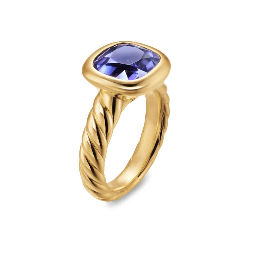 DY Mercer Stone Ring in 18K Yellow Gold with Iolite, 10mm, Size 7