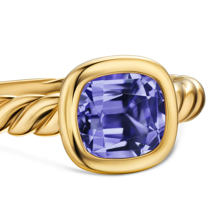 DY Mercer Stone Ring in 18K Yellow Gold with Iolite, 7mm, Size 6