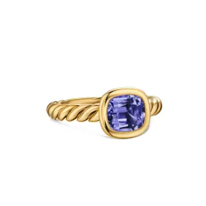 DY Mercer Stone Ring in 18K Yellow Gold with Iolite, 7mm, Size 7.5