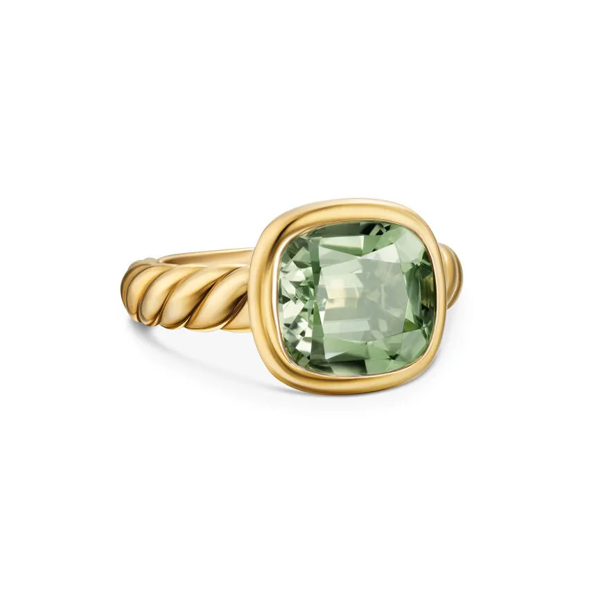 DY Mercer Stone Ring in 18K Yellow Gold with Prasiolite, 10mm, Size 6