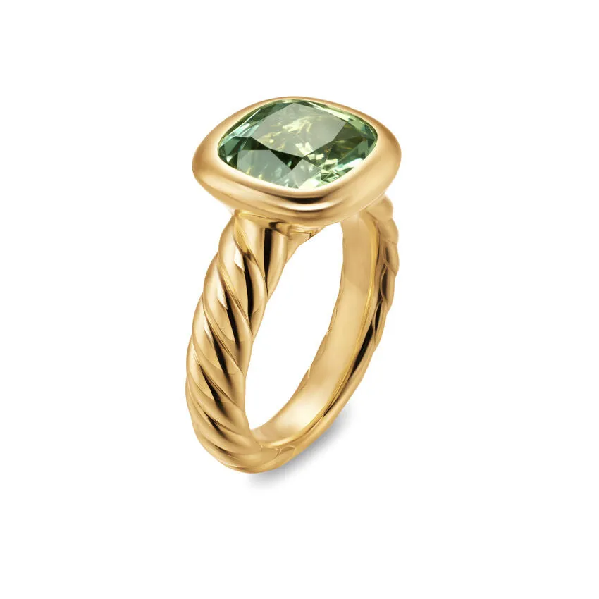 DY Mercer Stone Ring in 18K Yellow Gold with Prasiolite, 10mm, Size 6