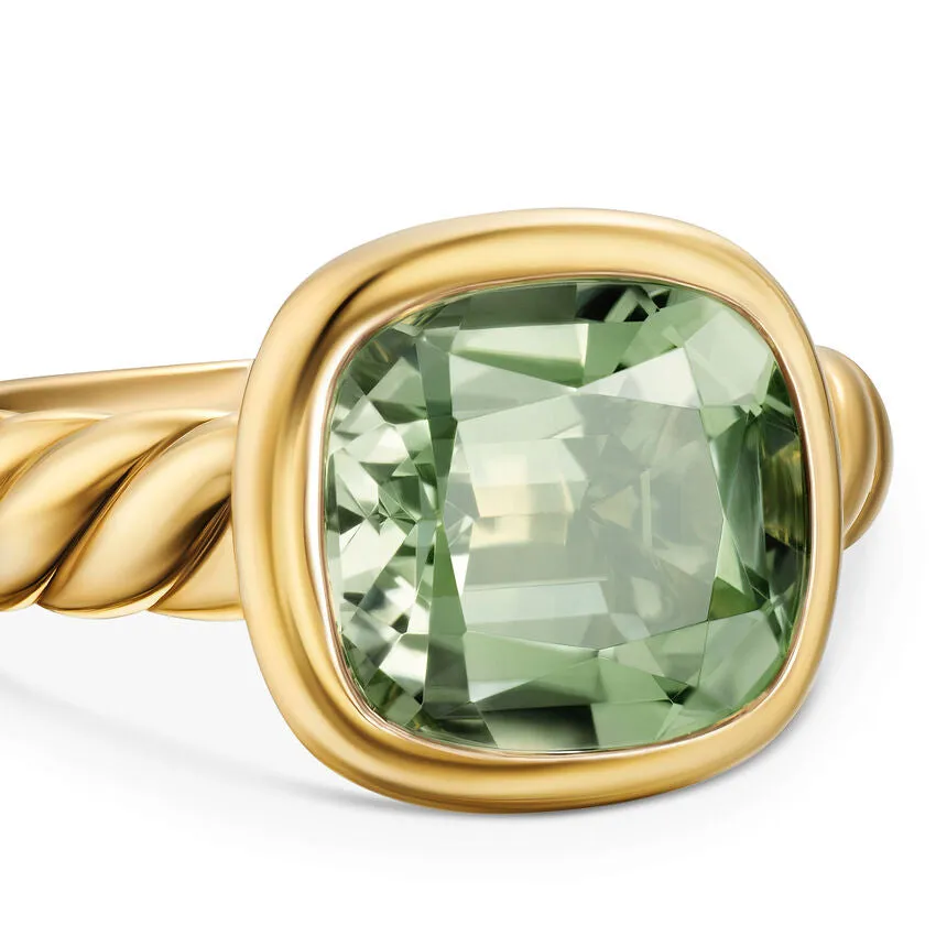 DY Mercer Stone Ring in 18K Yellow Gold with Prasiolite, 10mm, Size 7