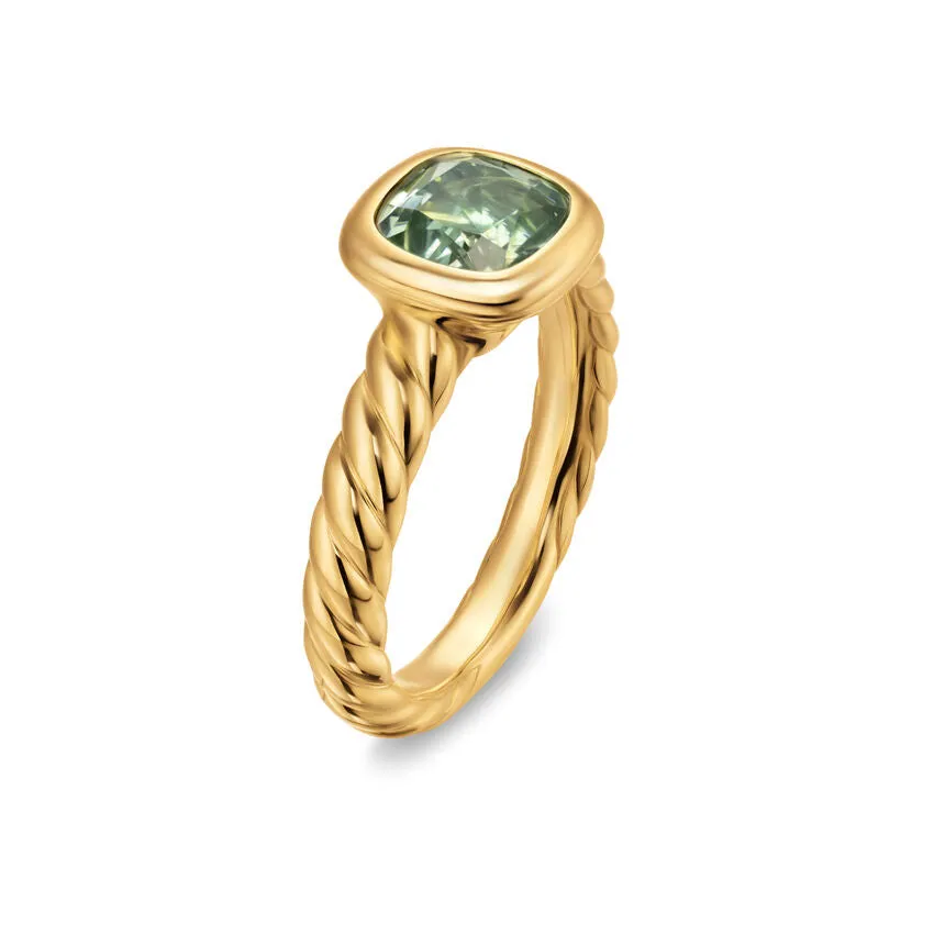 DY Mercer Stone Ring in 18K Yellow Gold with Prasiolite, 7mm, Size 6