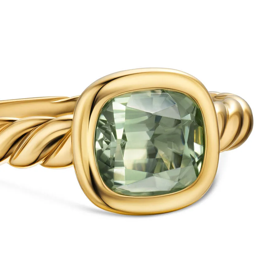 DY Mercer Stone Ring in 18K Yellow Gold with Prasiolite, 7mm, Size 6