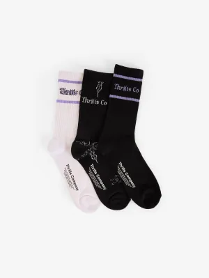 Filter 3 Pack Sock - White - Black - Black Filter
