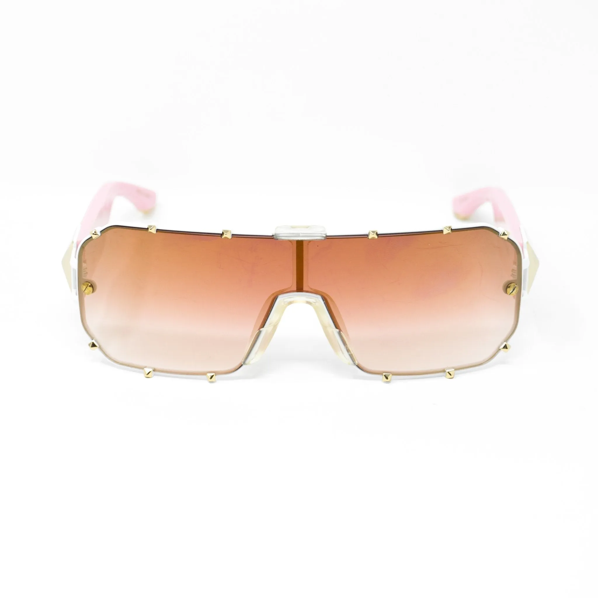 Giles Deacon Sunglasses Shield Pink and Graduated Gold