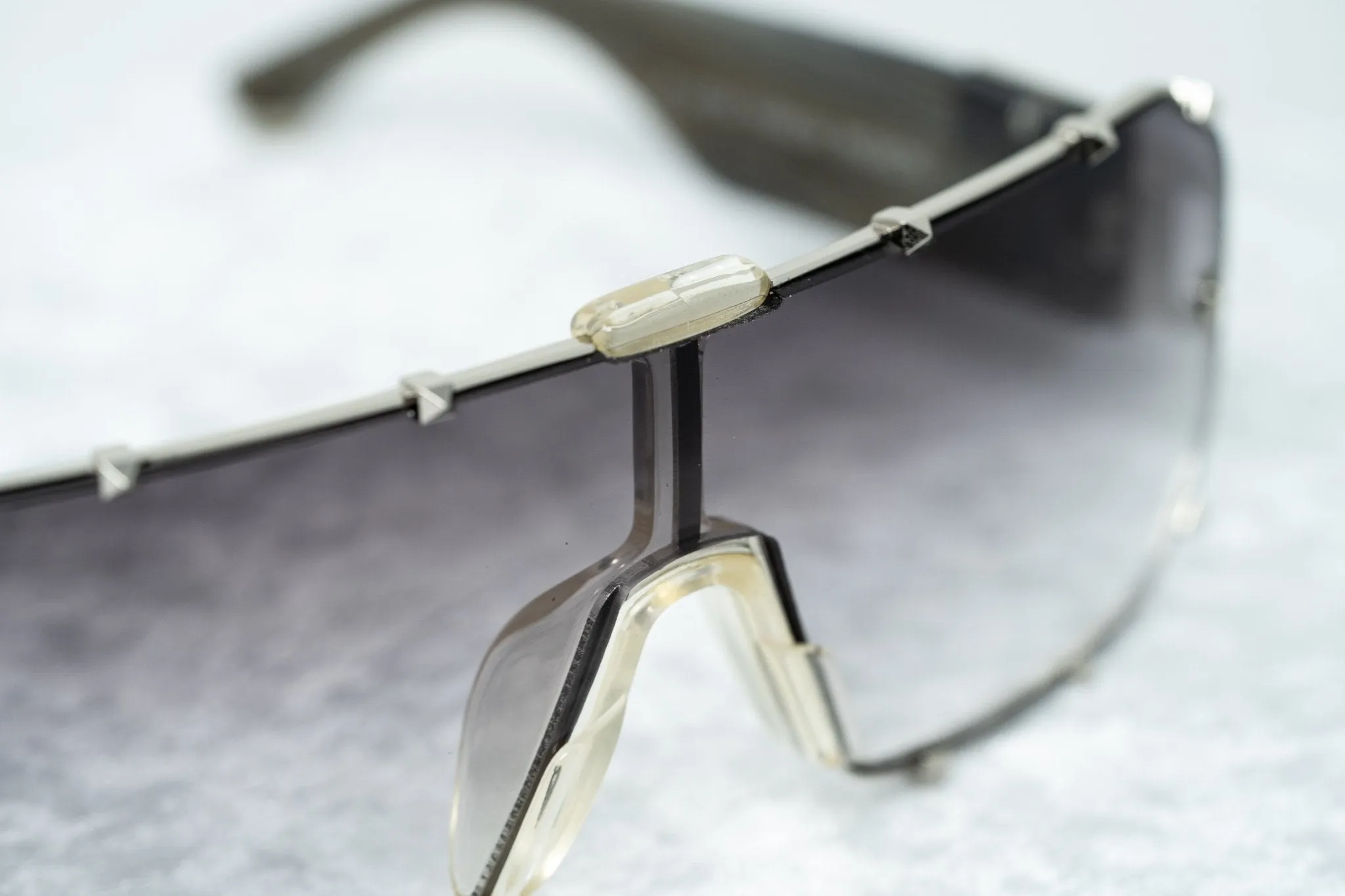 Giles Deacon Sunglasses Shield Silver and Grey