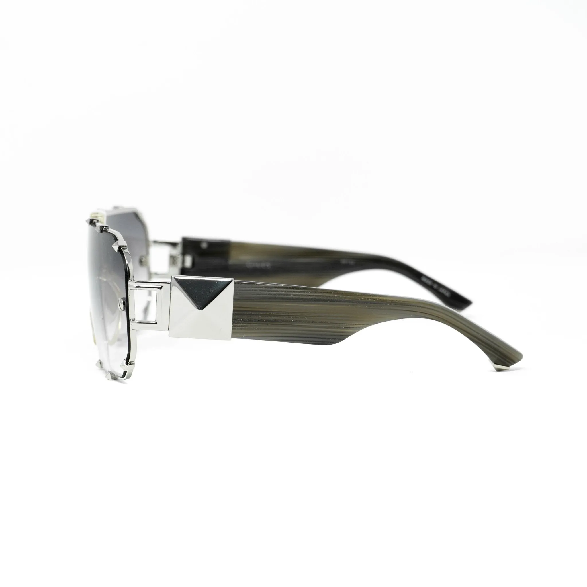 Giles Deacon Sunglasses Shield Silver and Grey