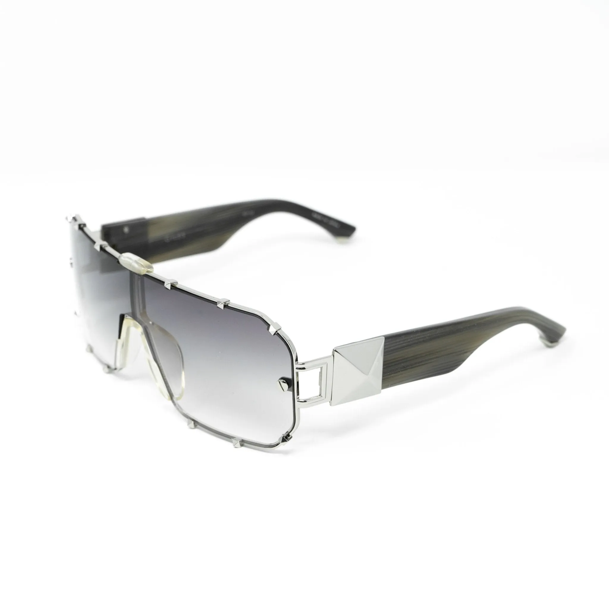 Giles Deacon Sunglasses Shield Silver and Grey