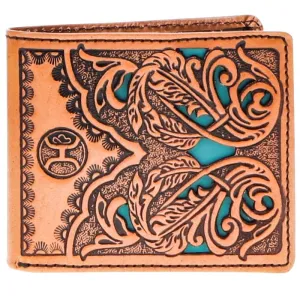 HOOey Phoenix (Tan/Turquoise) - Men's Bifold Wallet