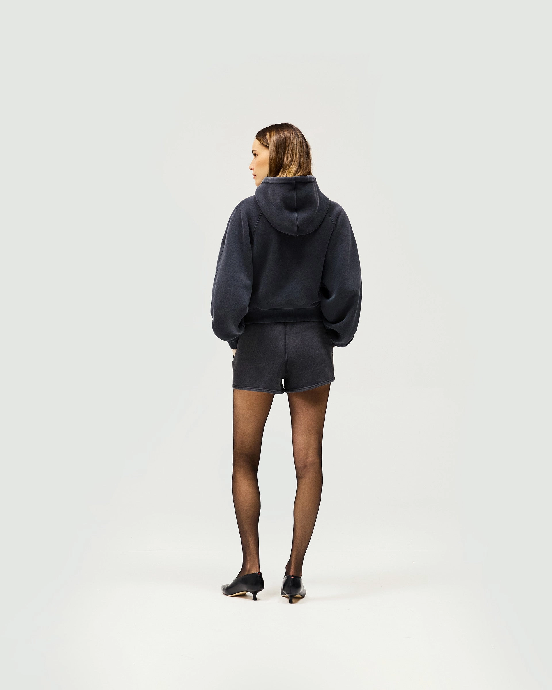 Initial Washed Shorts - Washed Black