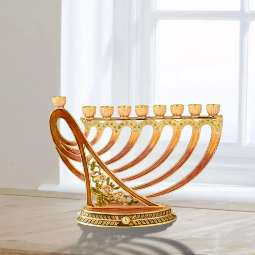 Menorah Matashi Hand Painted Enamel Candelabra