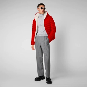 Men's Morus Hooded Jacket In Flame Red