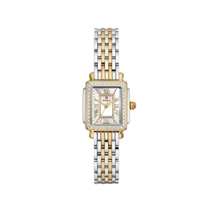 Michele Deco Madison Mini Two-Tone Diamond 18k Gold-Plated Watch