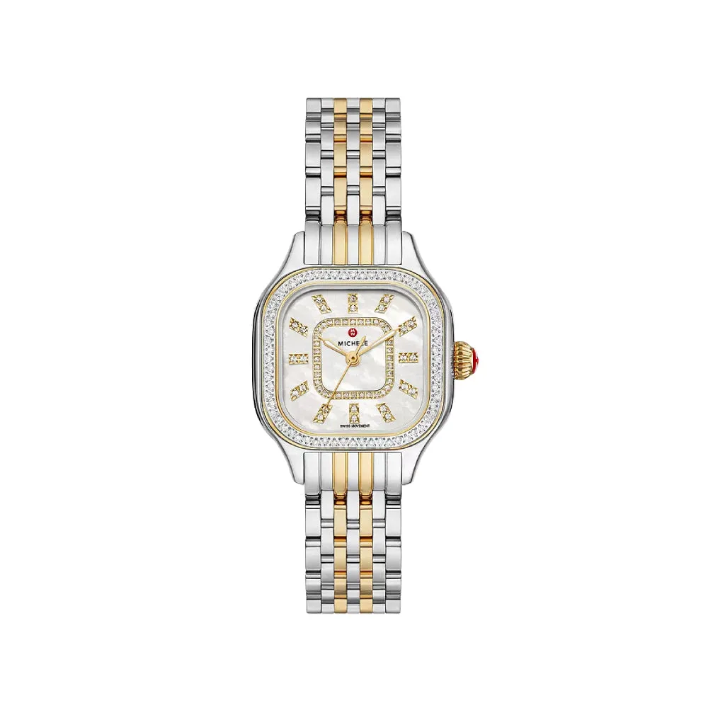 Michele Meggie Two-Tone Diamond Stainless Steel Watch