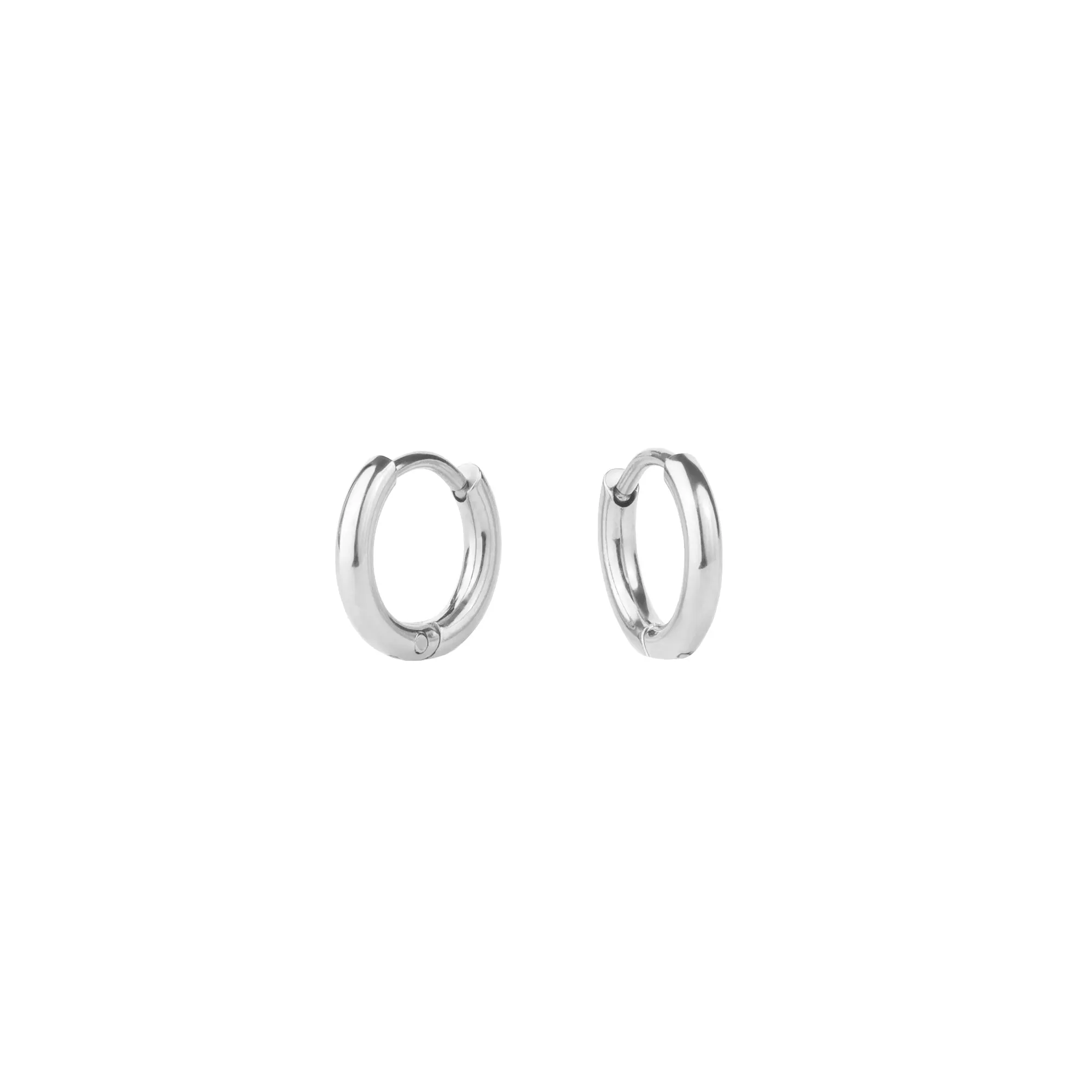 Mini Stacks Plain Huggie Earrings - 8mm