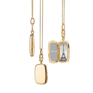 Monica Rich Kosann 18K Yellow Gold Slim Britt Locket Necklace