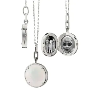 Monica Rich Kosann Brooke Slim Sterling Silver Locket Necklace