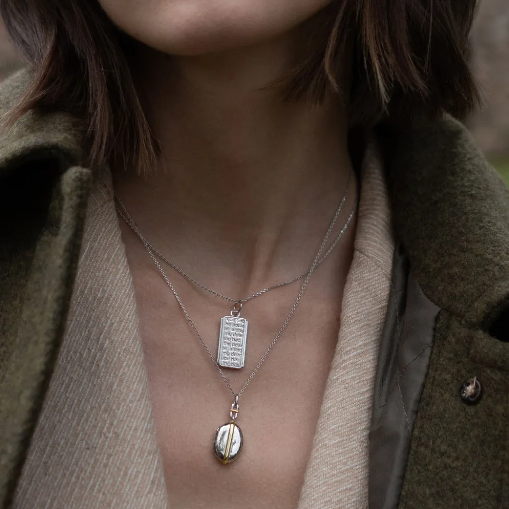 Monica Rich Kosann Two-Tone Slim Oval Tess Locket
