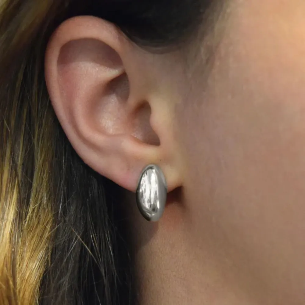 MRK Sterling Silver Perseverance Huggie Earrings